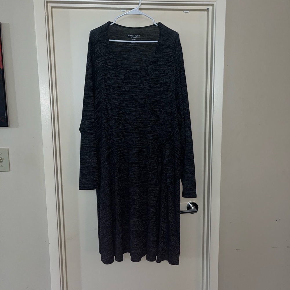 Torrid Black/Grey Long Sleeve Dress